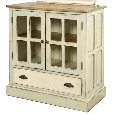 Small China Cabinet with Window and Drawer